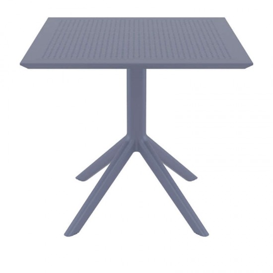 SKY DARK GREY 80X80X74εκ. ΤΡΑΠΕΖΙ ΠΟΛ/ΝΙΟΥ
