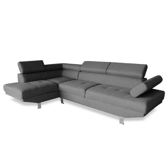 CORNER GREY ΥΦΑΣΜΑ ΚΑΝΑΠΕΣ ΔΕΞΙΑ ΓΩΝΙΑ 250X153X80εκ.