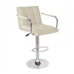 BAR54 CREAM PU(Σ2)ΣΚΑΜΠΟ ΜΕ ΑΜΟΡΤΙΣΕΡ 52X50X112εκ.