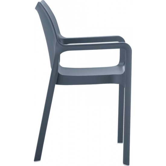 DIVA DARK GREY ΠΟΛΥΘΡΟΝΑ ΠΟΛ/ΝΙΟΥ 57X53X84εκ.