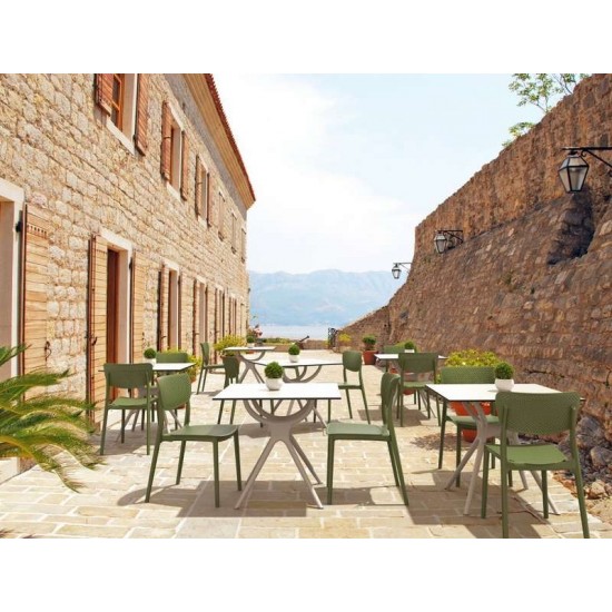 AIR ΤΡΑΠΕΖΙ 80Χ80Χ74εκ. WHITE LAMINATE 12mm