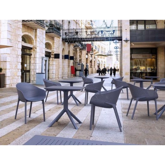 SKY DARK GREY 70X70X74εκ. ΤΡΑΠΕΖΙ ΠΟΛ/ΝΙΟΥ