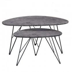 NANCY CONCRETE MDF ΣΕΤ 2 ΤΡΑΠΕΖΑΚΙΑ 90X60X45-60X40X39εκ.