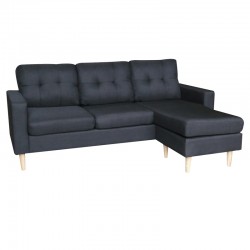 LIANA S BLACK ΥΦΑΣΜΑ ΚΑΝΑΠΕΣ ΓΩΝΙΑ 185Χ126X84εκ.