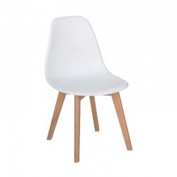 Καρέκλα Τραπεζαρίας Ξύλινη 4τμχ Loft Plus Λευκό PP 46x46x41-81εκ.