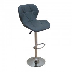 Σκαμπό Μπάρ 2τμχ Bar91 Grey Pu 48x49x109εκ.
