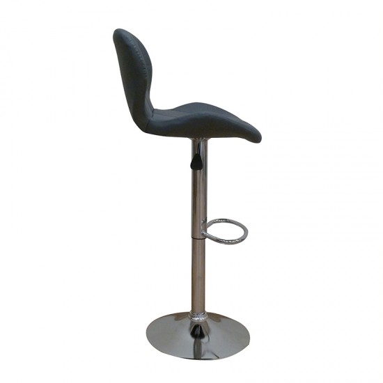 Σκαμπό Μπάρ 2τμχ Bar91 Grey Pu 48x49x109εκ.