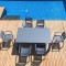 Σετ Τραπεζαρίας 7τμχ Vegas Artemis Dark Grey 100X180/220Χ75εκ.