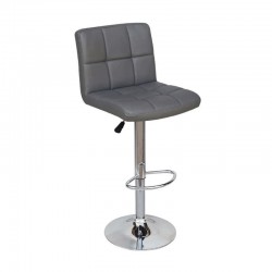 Σκαμπό Μπάρ 2τμχ Bar40 Grey Pu 43x52x113εκ.