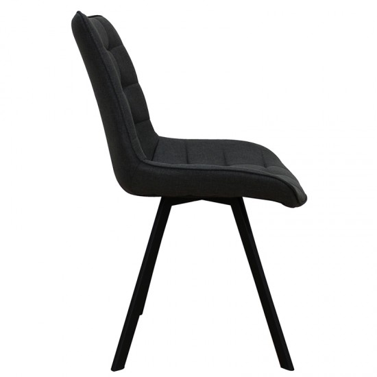 MIRA BLACK ΥΦΑΣΜΑ(Σ4)ΚΑΡΕΚΛΑ ΜΕΤΑΛΛΙΚΗ 53X59X86εκ.