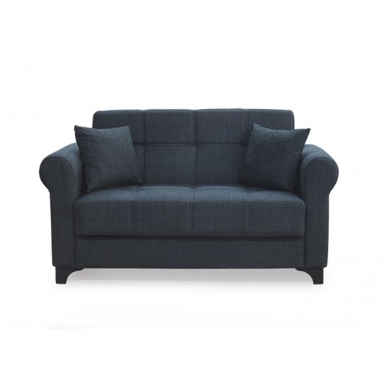 AZUR DARK GREY ΥΦΑΣΜΑ 2ΘΕΣΙΟΣ ΚΑΝΑΠΕΣ/ΚΡΕΒΑΤΙ ΜΕ ΑΠΟΘ.ΧΩΡΟ 150Χ80Χ75εκ.