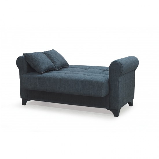 AZUR DARK GREY ΥΦΑΣΜΑ 2ΘΕΣΙΟΣ ΚΑΝΑΠΕΣ/ΚΡΕΒΑΤΙ ΜΕ ΑΠΟΘ.ΧΩΡΟ 150Χ80Χ75εκ.