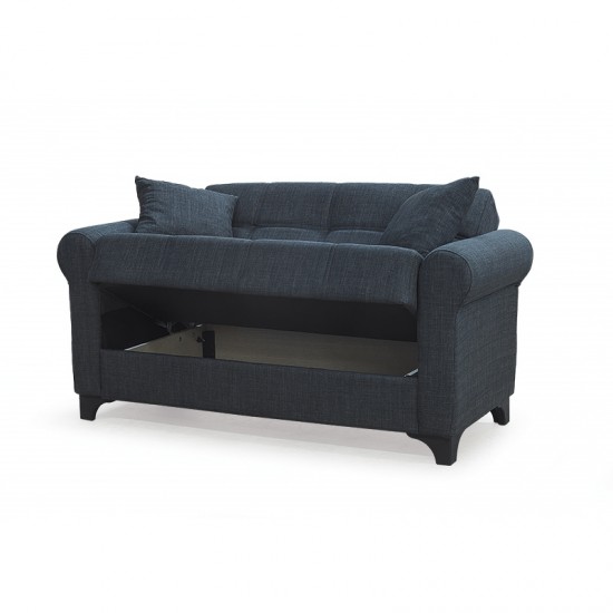 AZUR DARK GREY ΥΦΑΣΜΑ 2ΘΕΣΙΟΣ ΚΑΝΑΠΕΣ/ΚΡΕΒΑΤΙ ΜΕ ΑΠΟΘ.ΧΩΡΟ 150Χ80Χ75εκ.