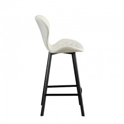 Σκαμπό Μπάρ 2τμχ Martin 73εκ. Off White Ύφασμα 45x49x73-106εκ.
