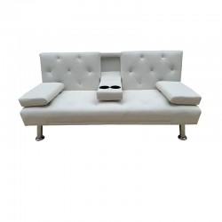 REST WHITE PU ΚΑΝΑΠΕΣ-ΚΡΕΒΑΤΙ 168X88X79εκ.