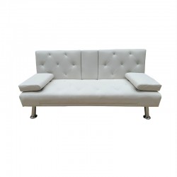REST WHITE PU ΚΑΝΑΠΕΣ-ΚΡΕΒΑΤΙ 168X88X79εκ.