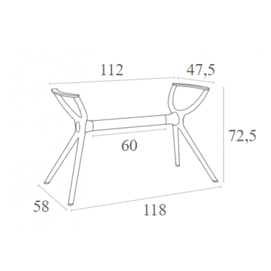 AIR ΒΑΣΗ BLACK MEDIUM 118X58X72,5εκ. ΠΟΛ/ΝΙΟΥ