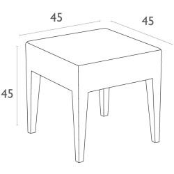 MIAMI TAUPE ΤΡΑΠΕΖΙ 45Χ45Χ45εκ. ΠΟΛ/ΝΙΟΥ