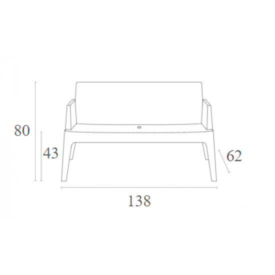 BOX DARK GREY KANAΠEΣ ΠΟΛ/ΝΙΟΥ 138Χ62Χ80εκ.