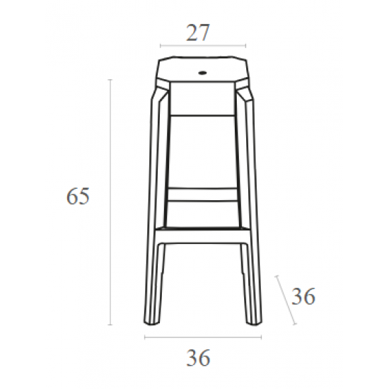FOX 65εκ.(Σ2)ΣΚΑΜΠΟ BLACK TRANSP. 36X36X65εκ.