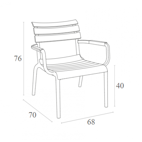 PARIS LOUNGE TAUPE ΠΟΛ/ΝΑ ΠΟΛ/ΝΙΟΥ 68X70X76εκ.