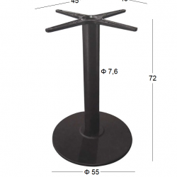 FLAT ΣΤΡΟΓΓΥΛΗ Φ55Χ72εκ.(Σ)ΒΑΣΗ ΜΑΝΤΕΜΙ ΜΕ ΡΕΓ/ΡΟΥΣ ΜΑΥΡΗ