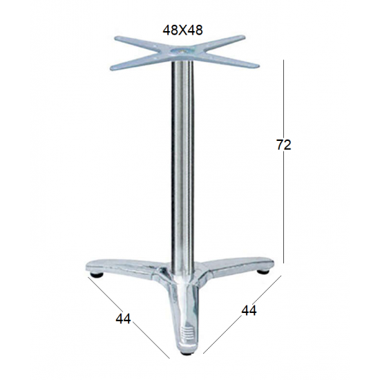ROMAN 3ΝΥΧΗ 44Χ44X72εκ.(Σ/Ρ)ΒΑΣΗ ΑΛΟΥΜ./INOX ΜΕ ΡΕΓ/ΡΟΥΣ