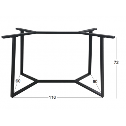 BISTRO 110X60X72εκ. ΜΑΚΡ/ΝΗ ΒΑΣΗ ΜΕΤΑΛΛΙΚΗ ΜΕ ΡΕΓ/ΡΟΥΣ ΜΑΥΡΗ