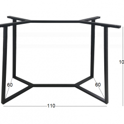 BISTRO ΨΗΛΗ 110X60X105εκ. ΒΑΣΗ ΜΕΤΑΛΛΙΚΗ ΜΕ ΡΕΓ/ΡΟΥΣ ΜΑΥΡΗ