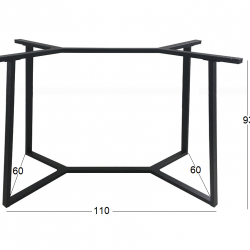 BISTRO ΜΕΣΑΙΟΥ ΥΨΟΥΣ 110X60X93εκ. ΒΑΣΗ ΜΕΤΑΛΛΙΚΗ ΜΕ ΡΕΓ/ΡΟΥΣ ΜΑΥΡΗ