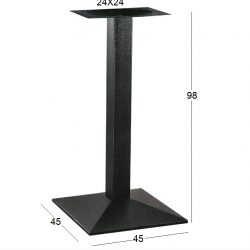 LIMA ΜΕΣΑΙΟΥ ΥΨΟΥΣ 45X45X98εκ.(Π/Ρ)ΒΑΣΗ ΜΕΤΑΛΛΙΚΗ ΜΕ ΡΕΓ/ΡΟΥΣ ΜΑΥΡΗ
