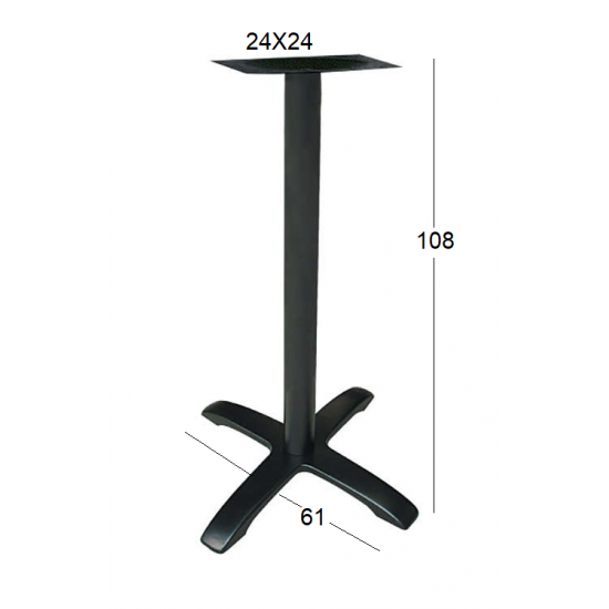 ASTOR ΨΗΛΗ 4ΝΥΧΗ 61Χ61Χ108εκ.(Π/Ρ)ΒΑΣΗ ΜΑΝΤΕΜΙ ΜΕ ΡΕΓ/ΡΟΥΣ ΜΑΥΡΗ