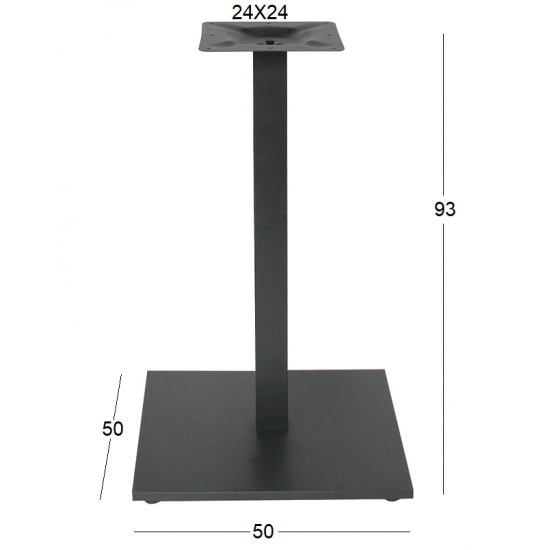 FLAT PROMO ΜΕΣΑΙΟΥ ΥΨΟΥΣ 50Χ50Χ93εκ.(Π/Ρ)ΒΑΣΗ ΜΕΤΑΛΛΙΚΗ ΜΕ ΡΕΓ/ΡΟΥΣ ΜΑΥΡΗ