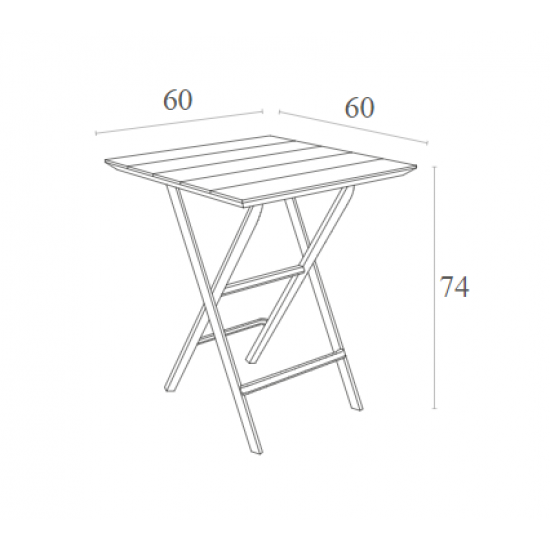 HELEN BLACK 60Χ60X74εκ. ΤΡΑΠΕΖΙ ΠΤΥΣ/ΝΟ ΠΟΛ/ΝΙΟΥ
