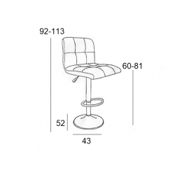 Σκαμπό Μπάρ 2τμχ Bar40 Μαύρο Pu 43x52x113εκ.
