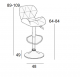 BAR91 GREY PU(Σ2)ΣKAMΠO ΜΕ ΑΜΟΡΤΙΣΕΡ 48X49X109εκ.