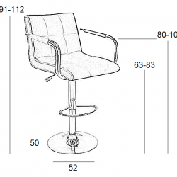 Σκαμπό Μπάρ 2τμχ Bar54 Κρέμ Pu 52x50x112εκ.