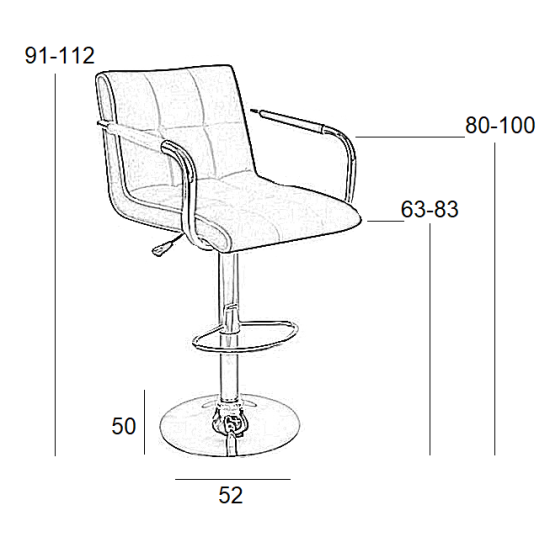BAR54 ΜΑΥΡΟ PU(Σ2)ΣΚΑΜΠΟ ΜΕ ΑΜΟΡΤΙΣΕΡ 52X50X112εκ.