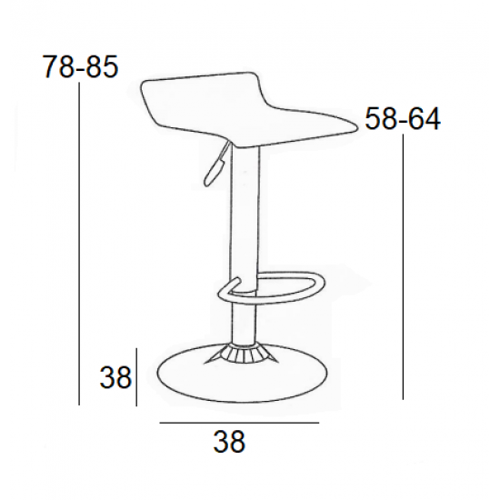 BAR3 WHITE PVC(Σ2)ΣΚΑΜΠΟ ΜΕ ΑΜΟΡΤΙΣΕΡ 38X38X85εκ.