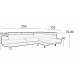 CORNER GREY ΥΦΑΣΜΑ ΚΑΝΑΠΕΣ ΑΡΙΣΤΕΡΗ ΓΩΝΙΑ 250X153X80εκ.