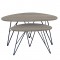 NANCY ΚΑΡΥΔΙ MDF ΣΕΤ 2 ΤΡΑΠΕΖΑΚΙΑ 90X60X45-60X40X39εκ.
