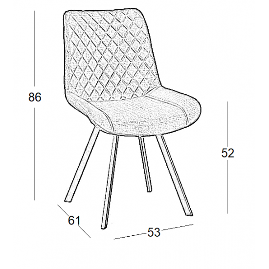 ALESIA S GREY ΥΦΑΣΜΑ ΚΑΡΕΚΛΑ ΜΕΤΑΛΛΙΚΗ 53X61X86εκ.