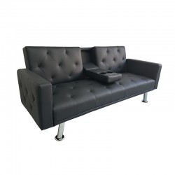 REST/ARMS BLACK PU ΚΑΝΑΠΕΣ-ΚΡΕΒΑΤΙ 188X88X79εκ.
