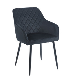 SIENA BLACK VELVET ΥΦΑΣΜΑ ΠΟΛΥΘΡΟΝΑ ΜΕΤΑΛΛΙΚΗ 54X58X82εκ.