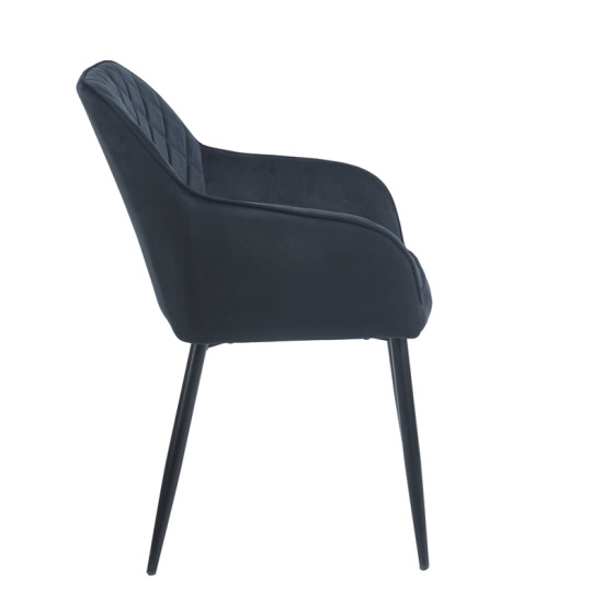SIENA BLACK VELVET ΥΦΑΣΜΑ ΠΟΛΥΘΡΟΝΑ ΜΕΤΑΛΛΙΚΗ 54X58X82εκ.