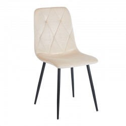 EVA BEIGE VELVET ΥΦΑΣΜΑ ΚΑΡΕΚΛΑ ΜΕΤΑΛΛΙΚΗ 43X55X90εκ.