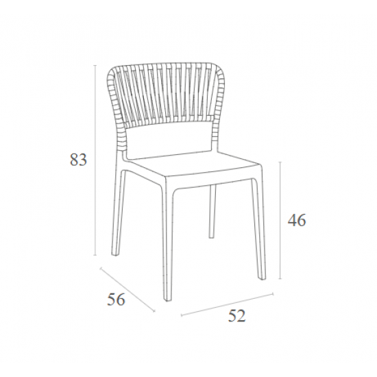 PORTOFINO WHITE ΚΑΡΕΚΛΑ ΠΟΛ/ΝΙΟΥ 52X56X83εκ.