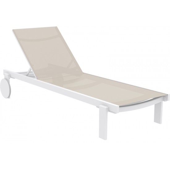 CASABLANCA ΞΑΠΛΩΣΤΡΑ WHITE/TAUPE ΑΛΟΥΜ-ΠΟΛ/ΝΙΟΥ 74X190X31εκ.
