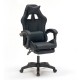 A9937 ΜΑΥΡΟ PVC ΠΟΛΥΘΡΟΝΑ GAMING/ΜΕ ΥΠΟΠΟΔΙΟ 64X59X43-112/53-125εκ.