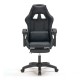 A9937 ΜΑΥΡΟ PVC ΠΟΛΥΘΡΟΝΑ GAMING/ΜΕ ΥΠΟΠΟΔΙΟ 64X59X43-112/53-125εκ.